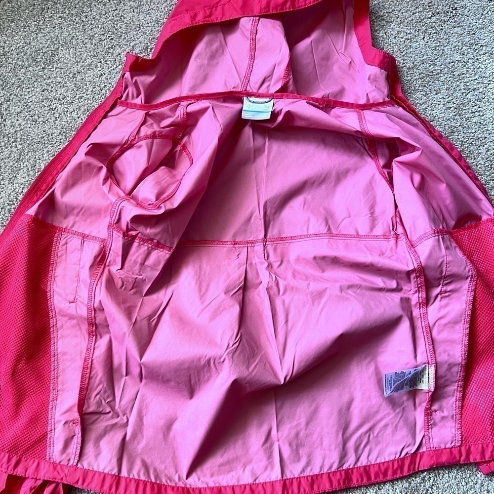 Columbia youth size medium (10/12) bright coral lightweight windbreaker jacket - Picture 6 of 8